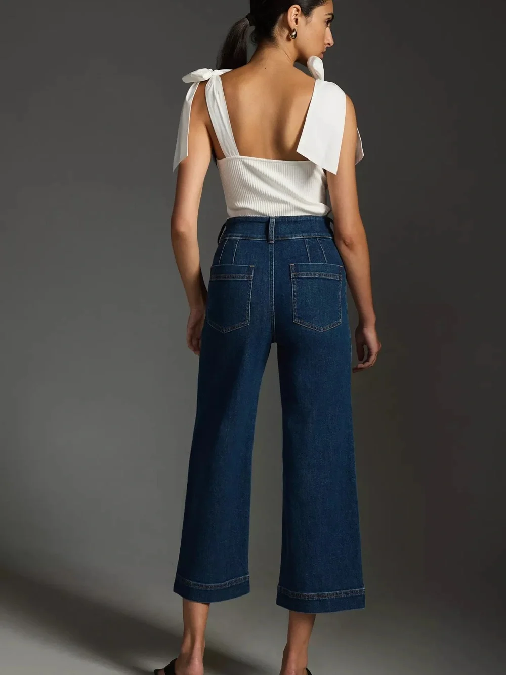 Pilcro The Skipper Seamed High-rise Crop Wide Leg Jeans - Picture 4 of 11